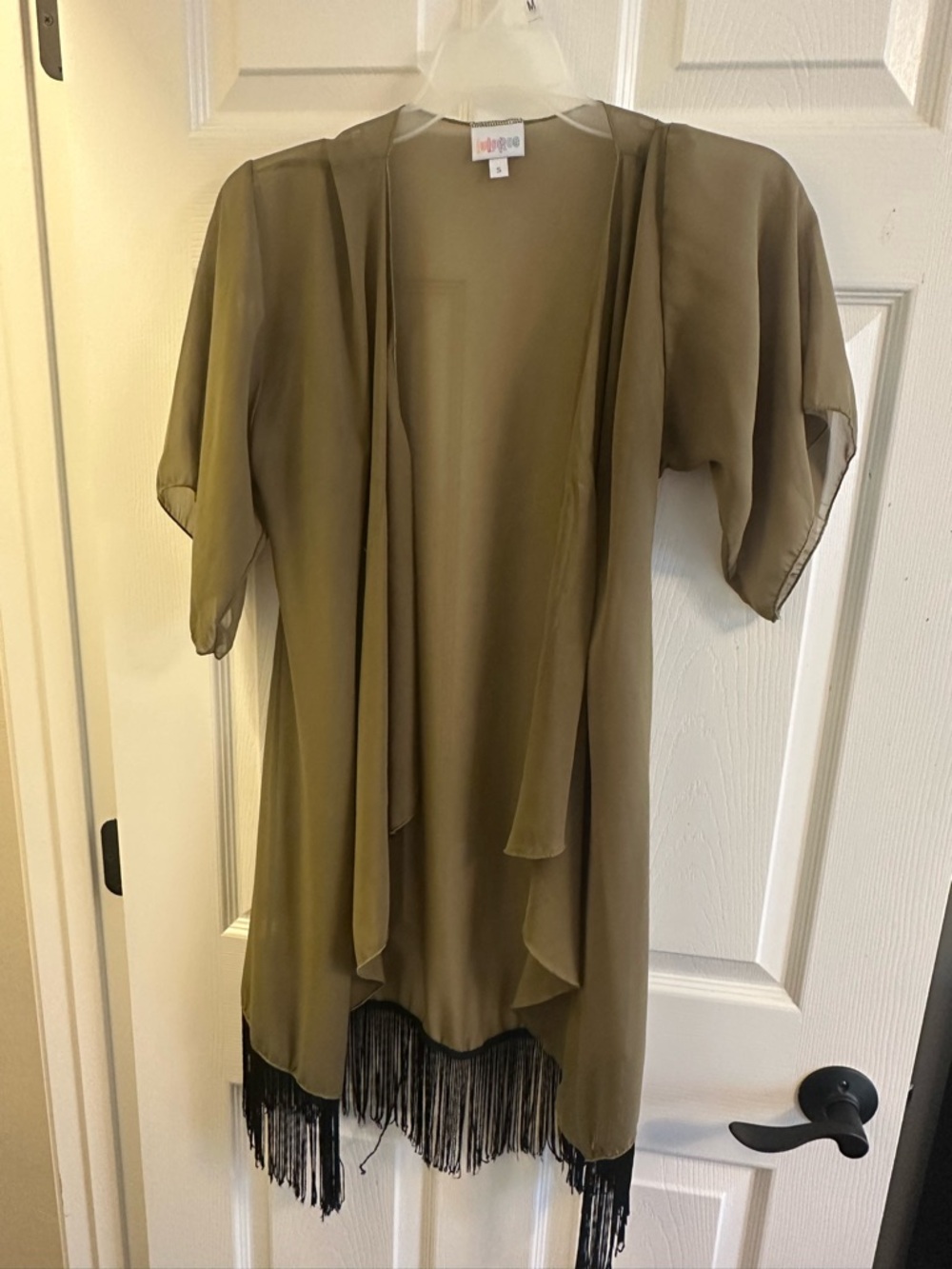 LuLaRoe Olive Sheer Open Front Kimono